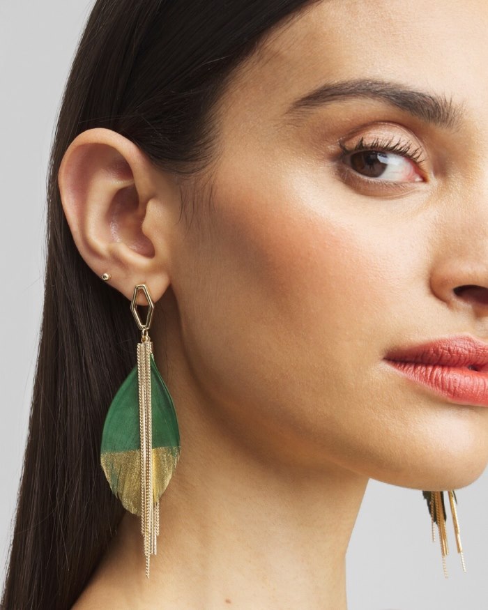 Chicos No Droop Green Fringe Earrings - Verdant Green