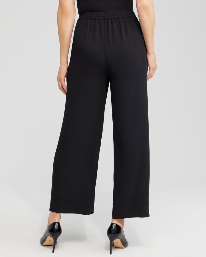 Chicos Black Wide Leg Soft Pants - Classic Navy