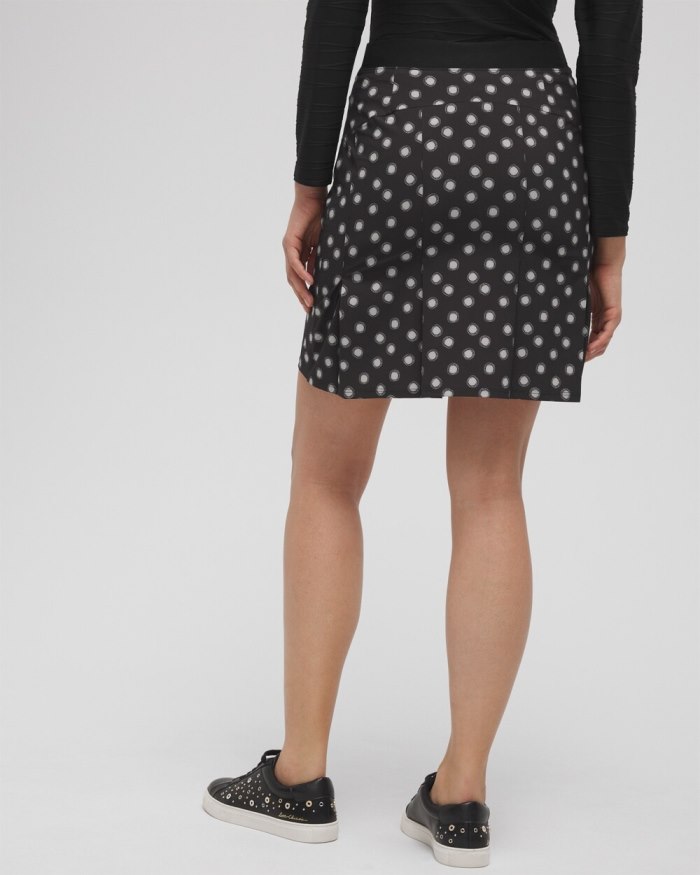 Chicos Zenergy UPF Polka Dot Pleat Skort - Black