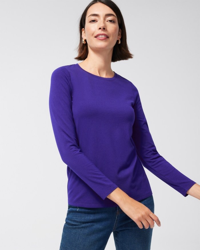 Chicos Touch of Cool Layering Tee - Florentia Plum