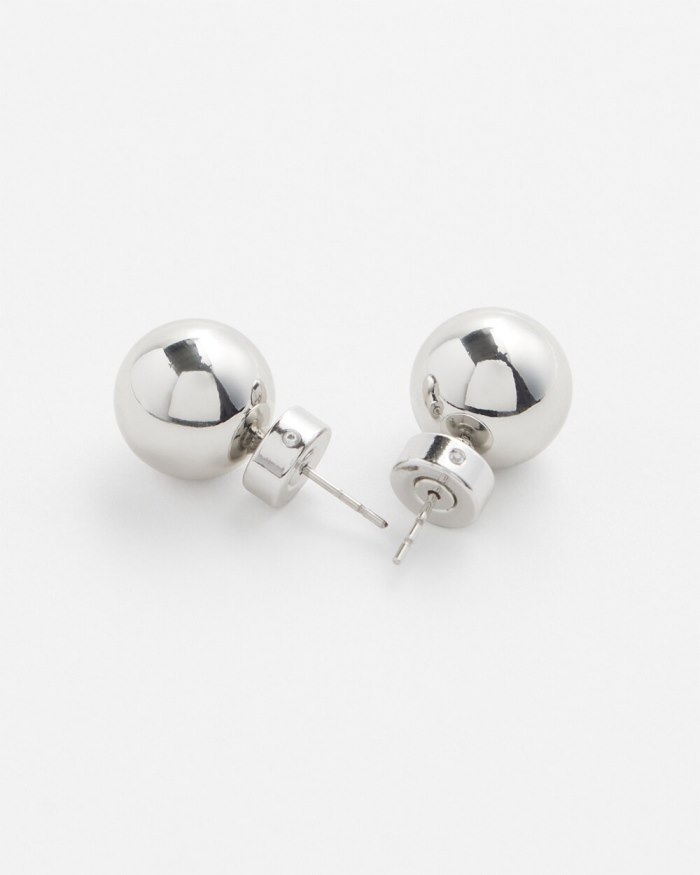 Chicos Silver Tone Stud Earrings - Silver