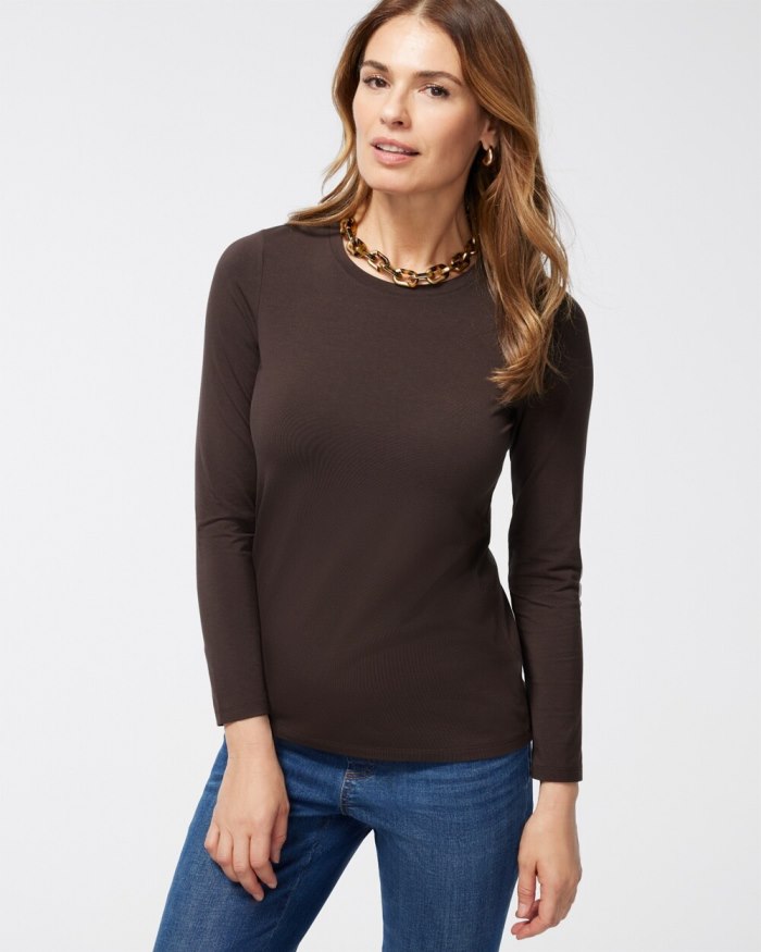 Chicos Touch of Cool Layering Tee - Cocoa Bean