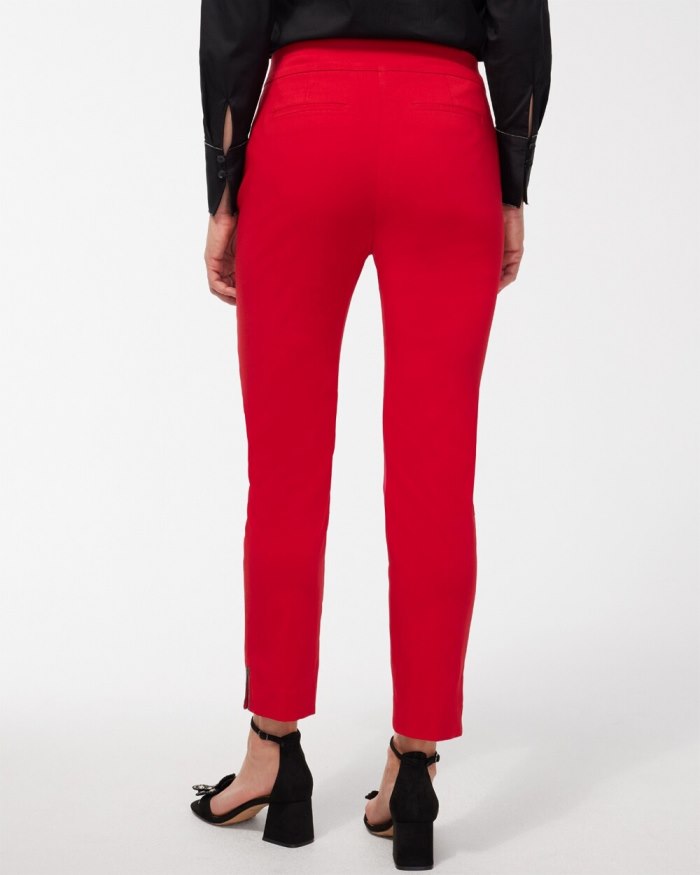 Chicos Brigitte Beaded Detail Ankle Pants - Wild Poppy