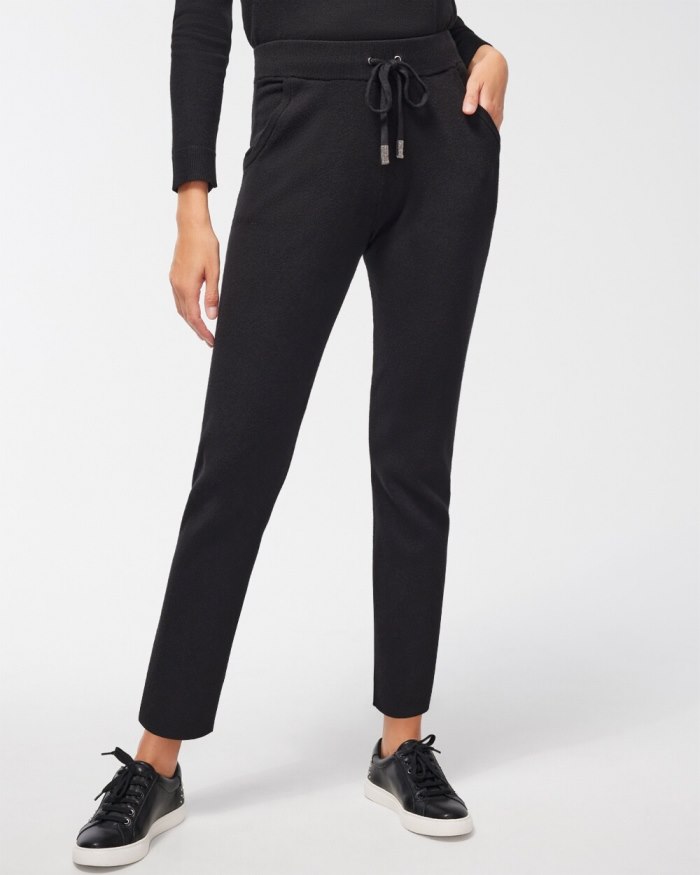 Chicos Zenergy Luxe Cashmere Blend Ankle Pants - Black