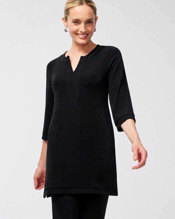 Chicos Travelers 3/4 Sleeve Kurta Top - Travelers Black