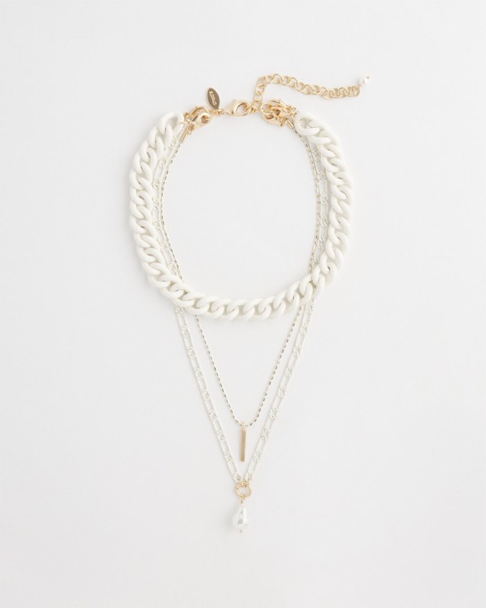 Chicos Convertible Links Necklace - White