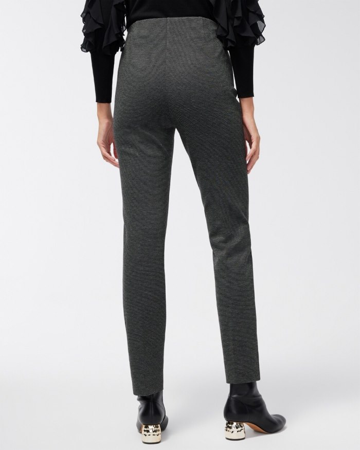 Chicos Juliet Ponte Jacquard Pants - Black/White