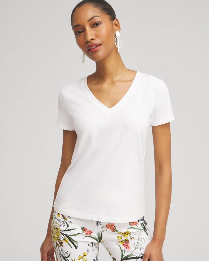 Chicos V-neck Perfect Tee - Alabaster