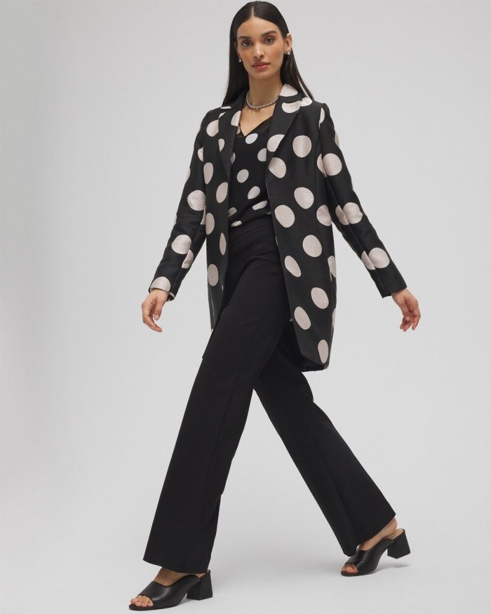 Chicos Polka Dot Jacquard Topper - Black