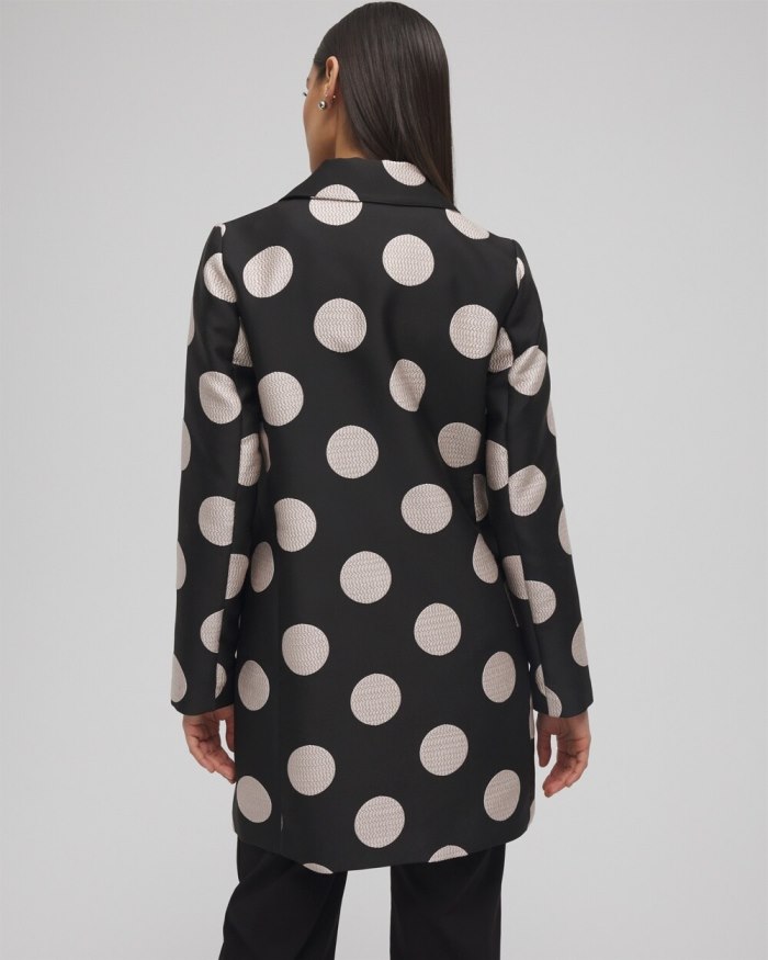 Chicos Polka Dot Jacquard Topper - Black