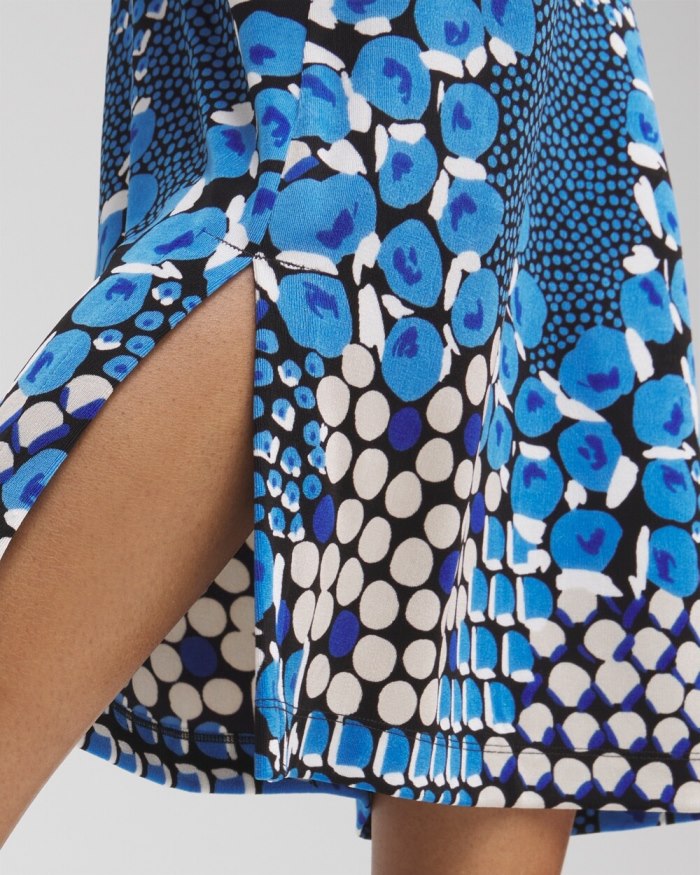 Chicos Travelers Mixed Dots Midi Skirt - Intense Azure