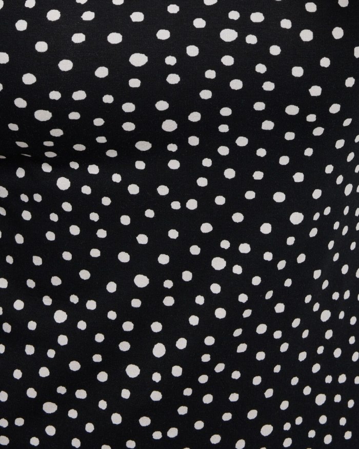 Chicos Touch of Cool Polka Dot Polished Tank - Black