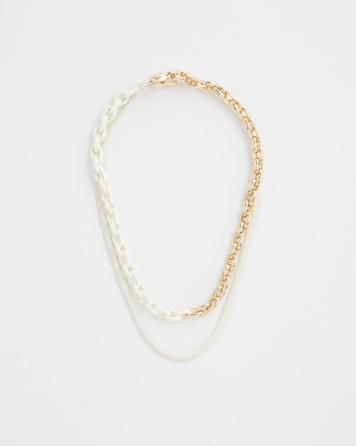 Chicos MagneticMix White Multistrand Necklace - White