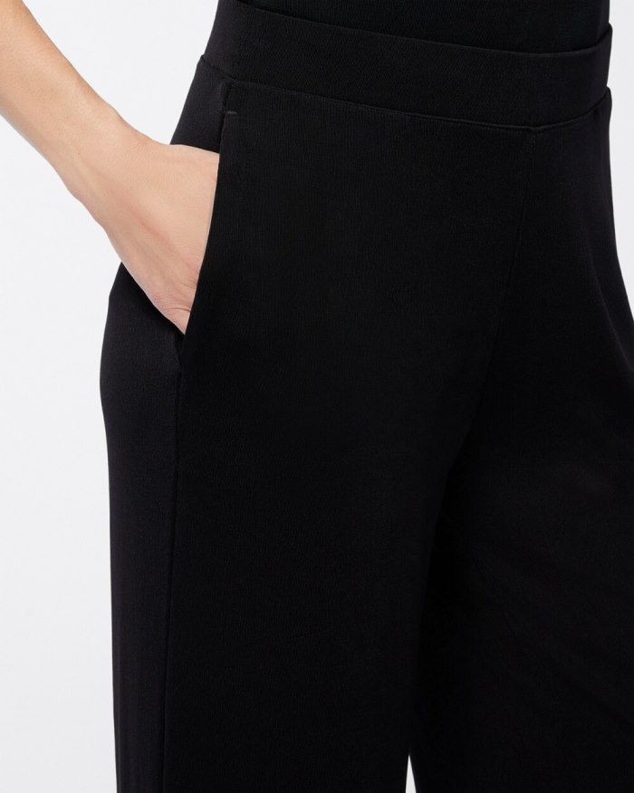 Chicos Travelers Wide Leg Pocket Pants - Travelers Black