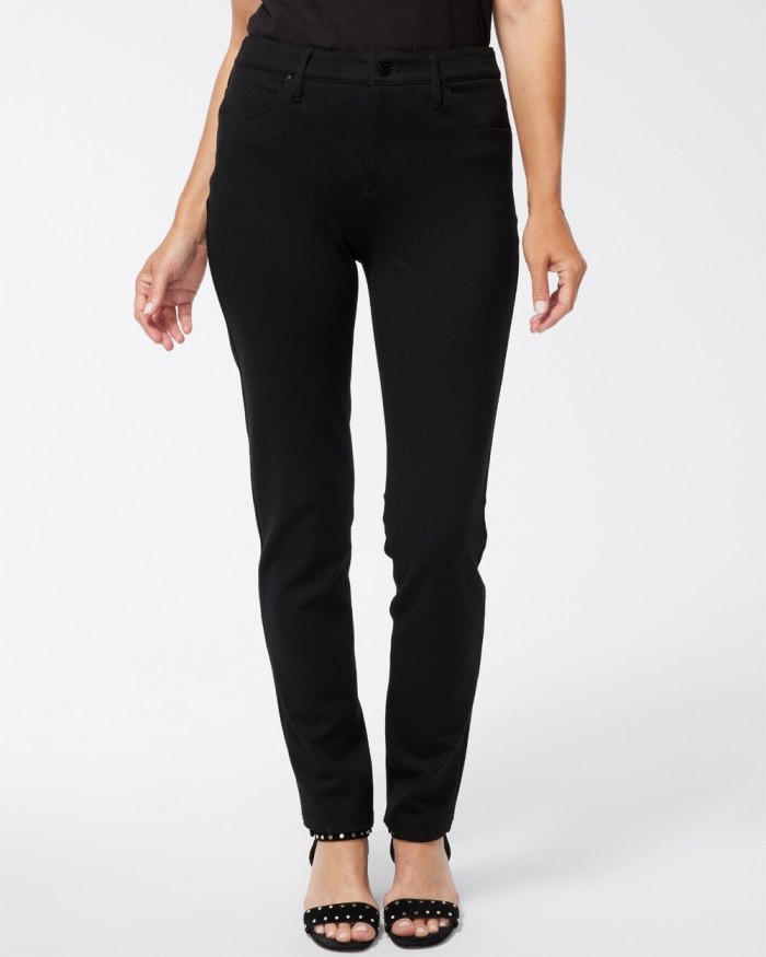 Chicos Ponte 5-Pocket Slim Pants - Black