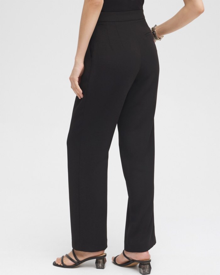 Chicos Black Label Pleated Trousers - Black