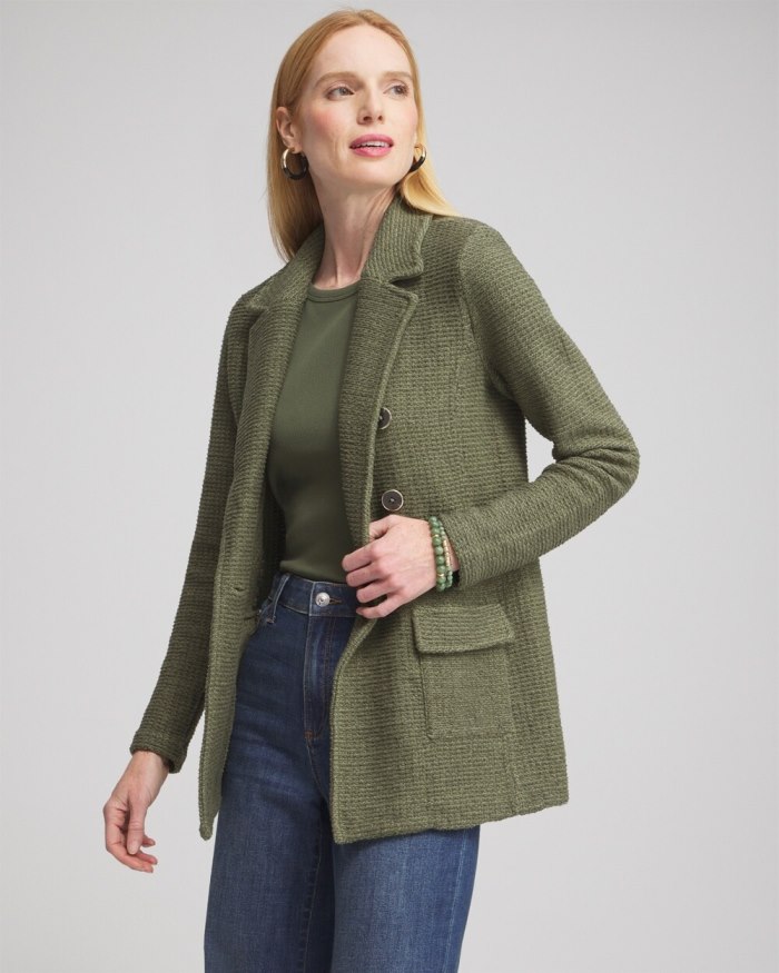 Chicos Utility Blazer Cardigan - Olive