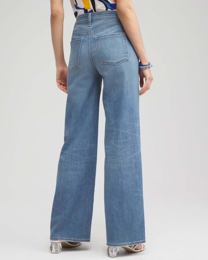 Chicos High Rise Wide Leg Jeans - Skylar Indigo