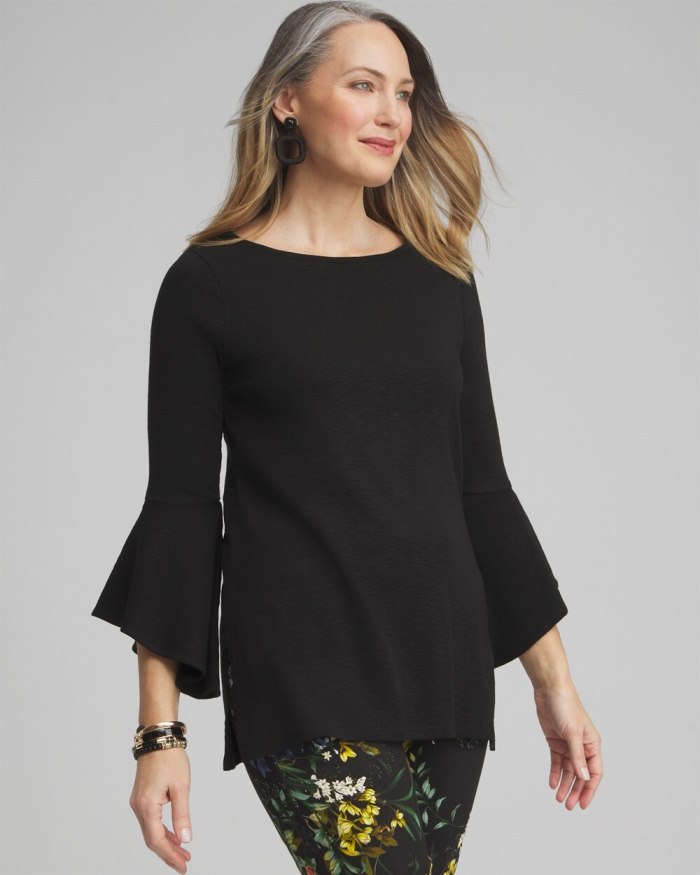 Chicos Flare Sleeve Tunic - Black