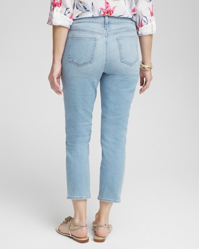 Chicos Girlfriend Cropped Jeans - Cerulean Indigo