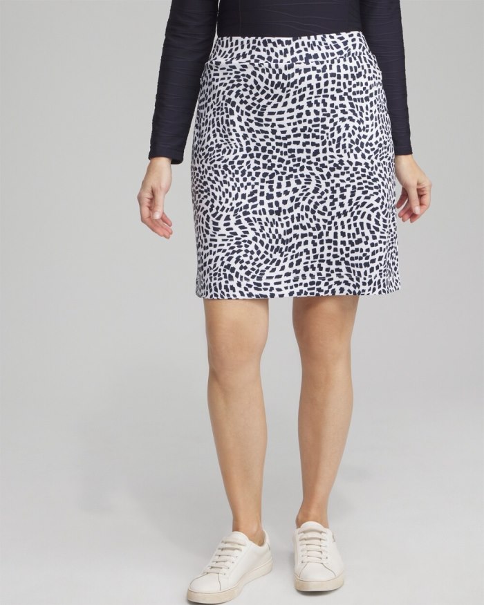 Chicos Zenergy UPF Knit Square Dots Skort - Classic Navy