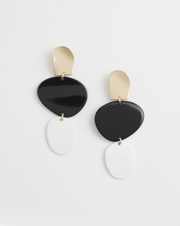 Chicos No Droop Two Tone Linear Earrings - Black