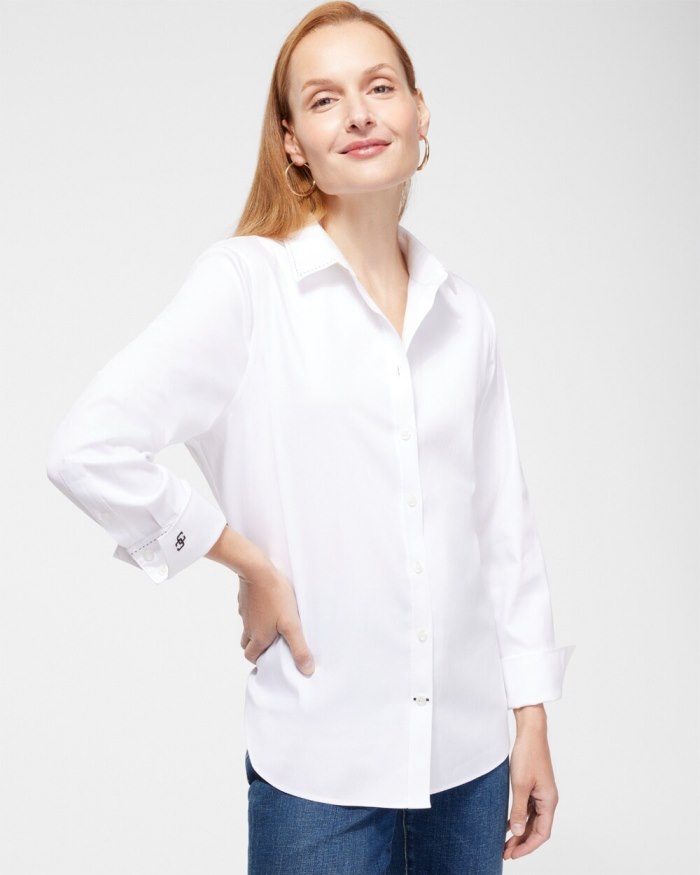 Chicos No-Iron Stretch Shirt - Optic White