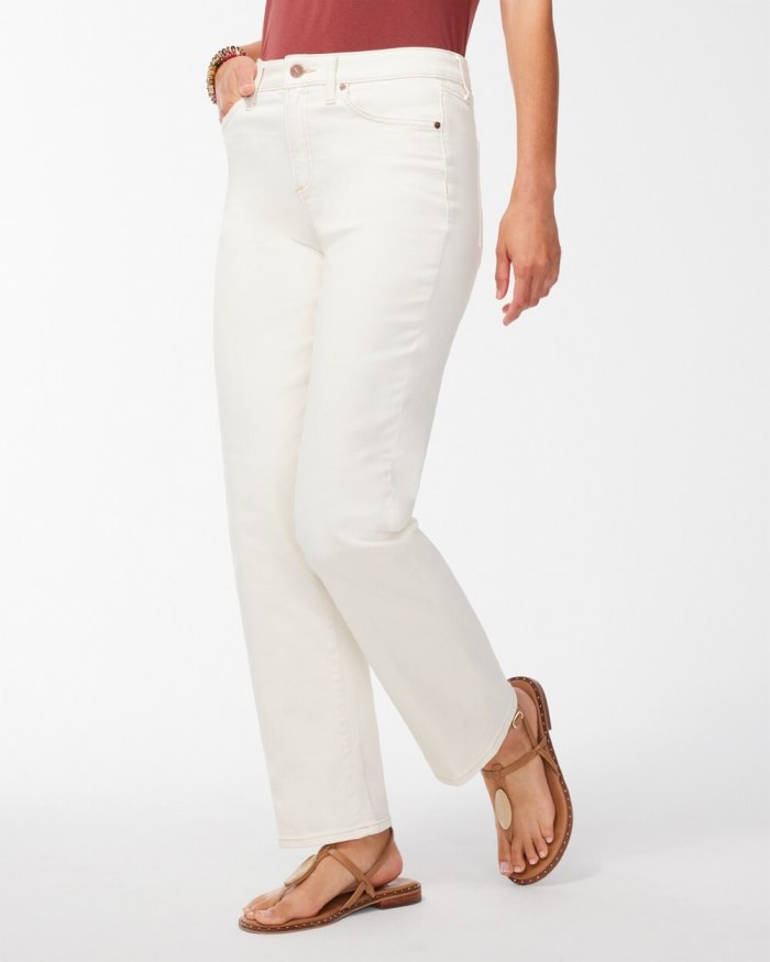 Chicos High Rise Straight Leg Jeans - Sea Salt