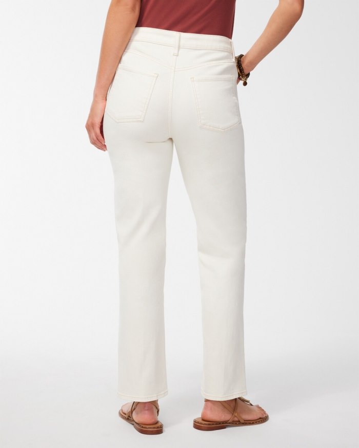 Chicos High Rise Straight Leg Jeans - Sea Salt