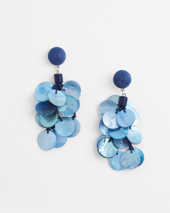 Chicos No Droop Navy Shell Earrings - Classic Navy