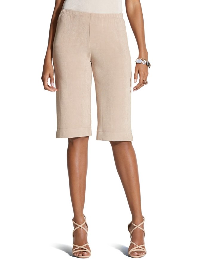 Chicos Travelers Classic Bermuda Lake Shorts - Mojave Sand