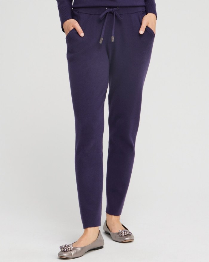 Chicos Zenergy Luxe Cashmere Blend Ankle Pants - Dewberry