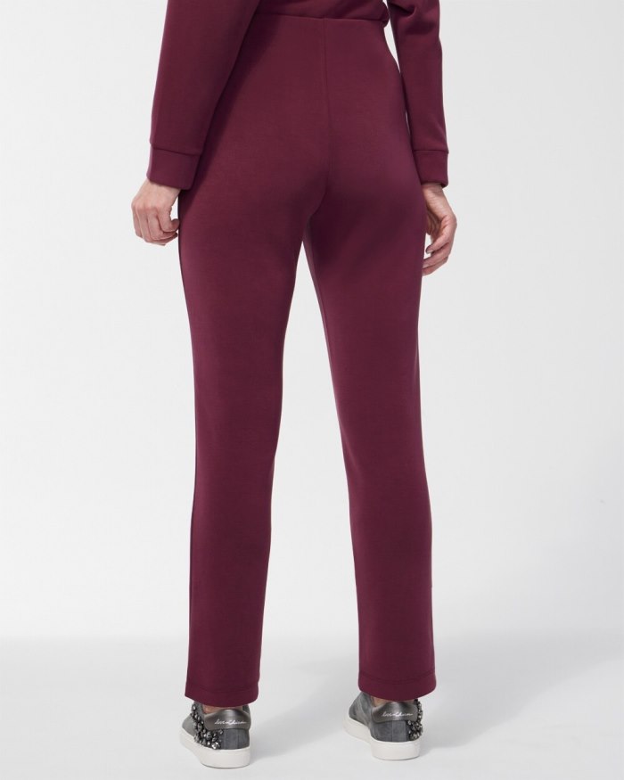 Chicos Zenergy Sueded Scuba Pants - Deep Merlot