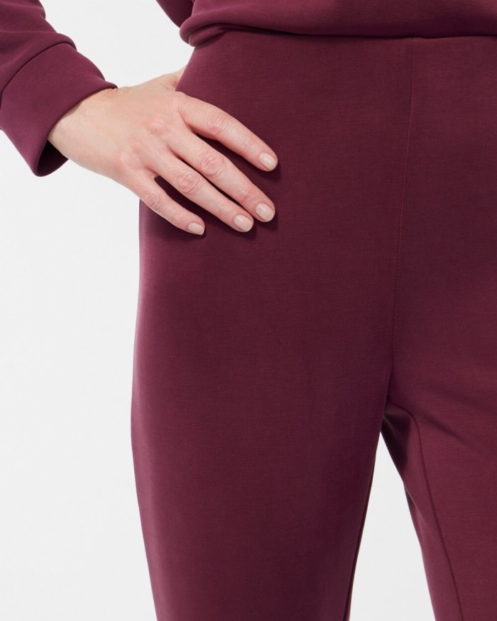 Chicos Zenergy Sueded Scuba Pants - Deep Merlot