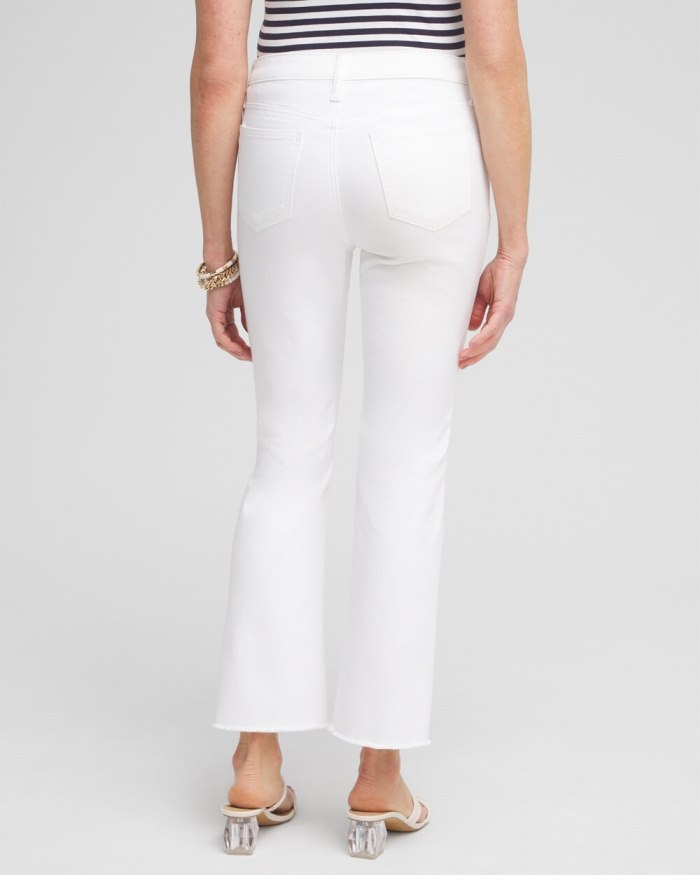 Chicos No Stain Girlfriend Fray Hem Kick Flare Jeans - Alabaster