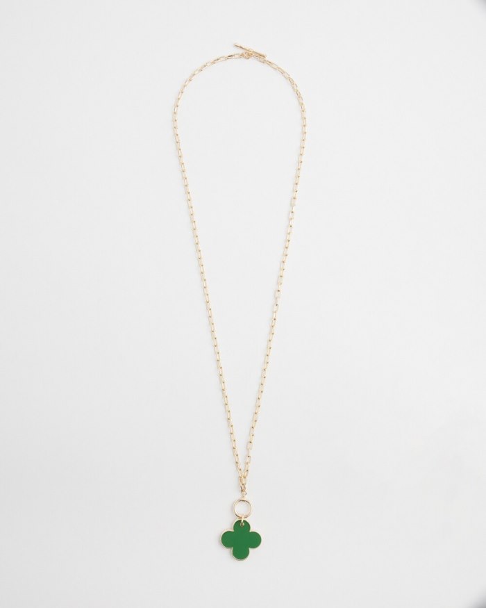 Chicos Convertible Reversible Pendant Necklace - Verdant Green