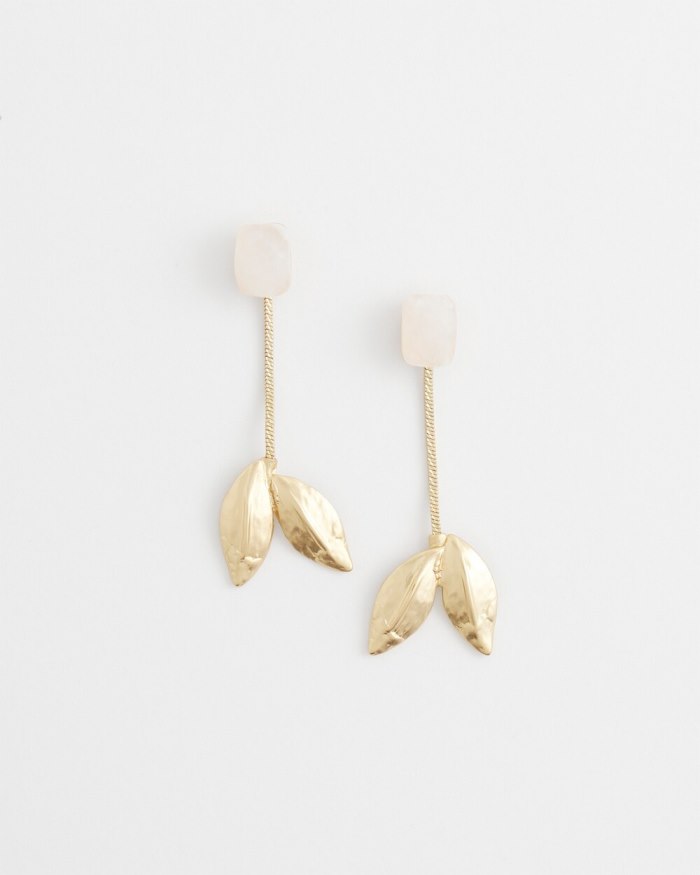 Chicos Leaf Drop Earrings - Gold