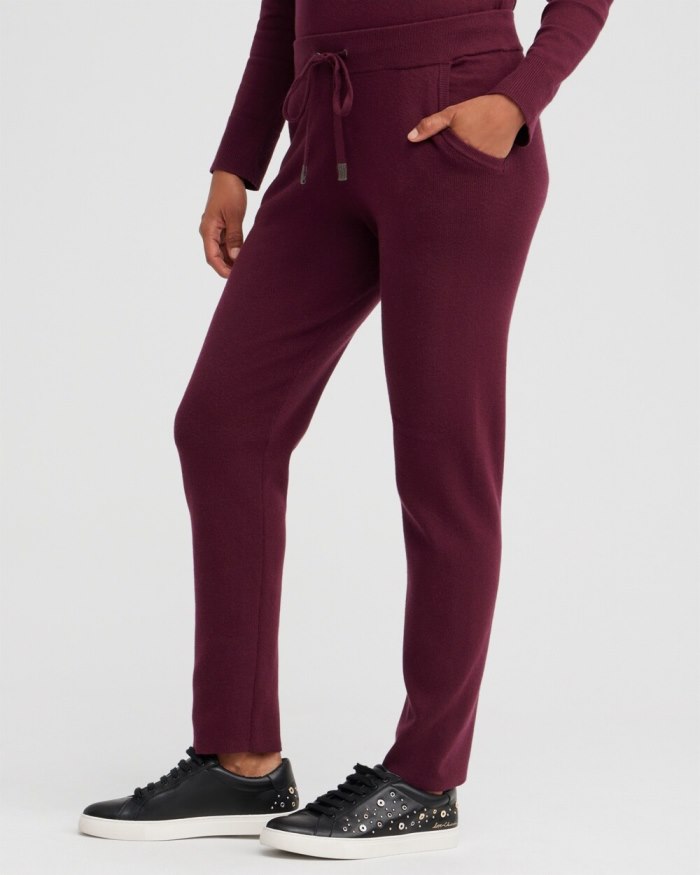 Chicos Zenergy Luxe Cashmere Blend Ankle Pants - Deep Merlot