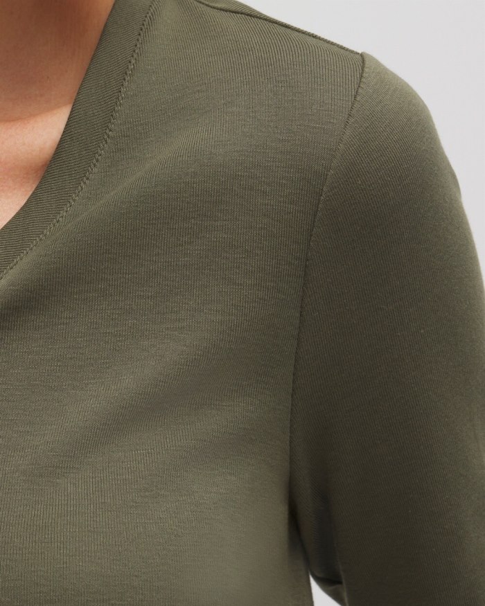 Chicos Everyday 3/4 Sleeve Tee - Olive