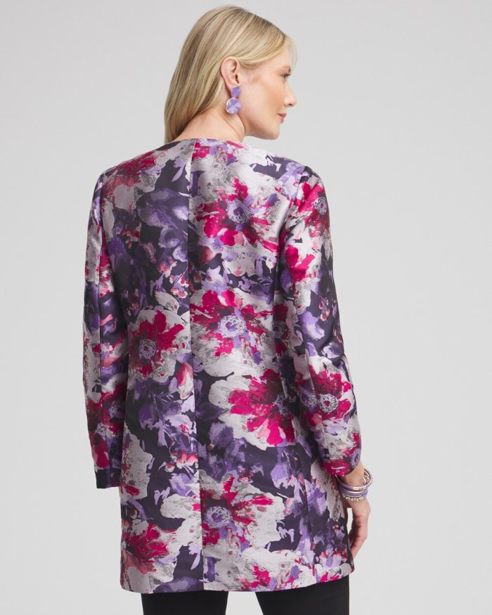 Chicos Floral Jacquard Topper - Purple