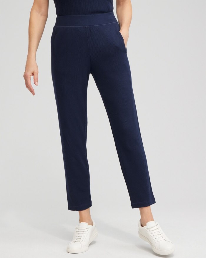 Chicos Zenergy Waffle Knit Pants - Classic Navy