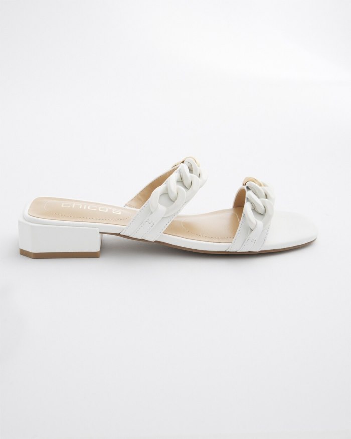 Chicos White Chain Link Sandals - White