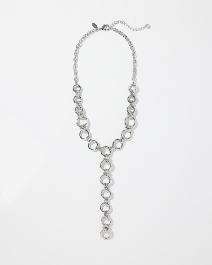 Chicos Silver Tone Links Y-necklace - Silver