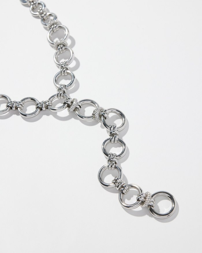 Chicos Silver Tone Links Y-necklace - Silver