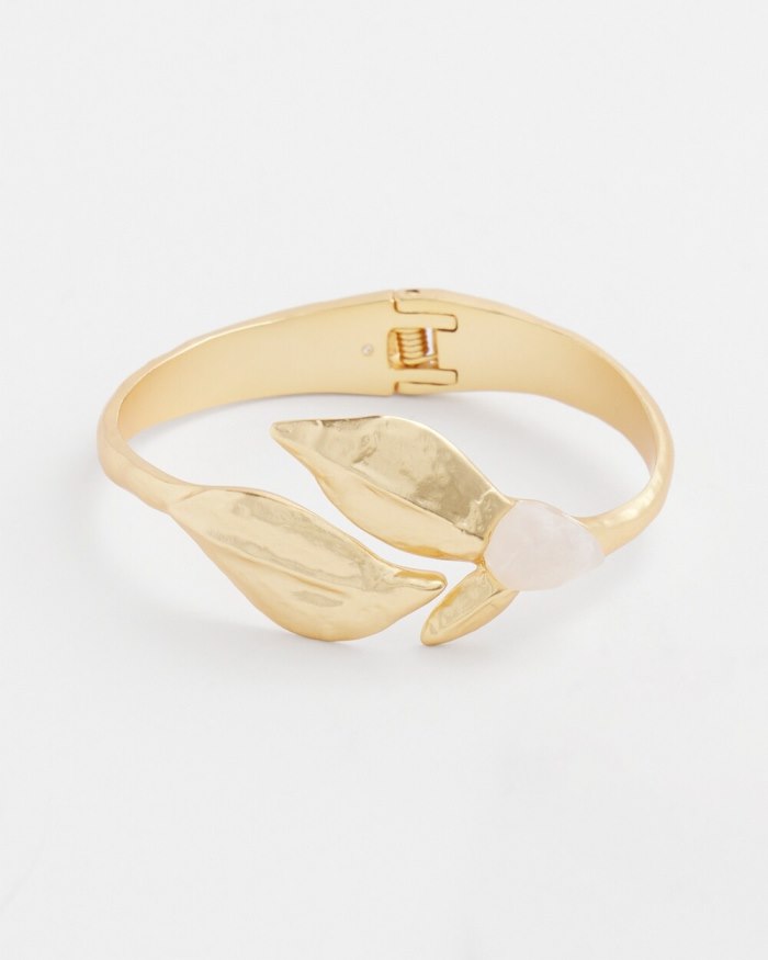 Chicos Leaf Hinge Bracelet - Gold