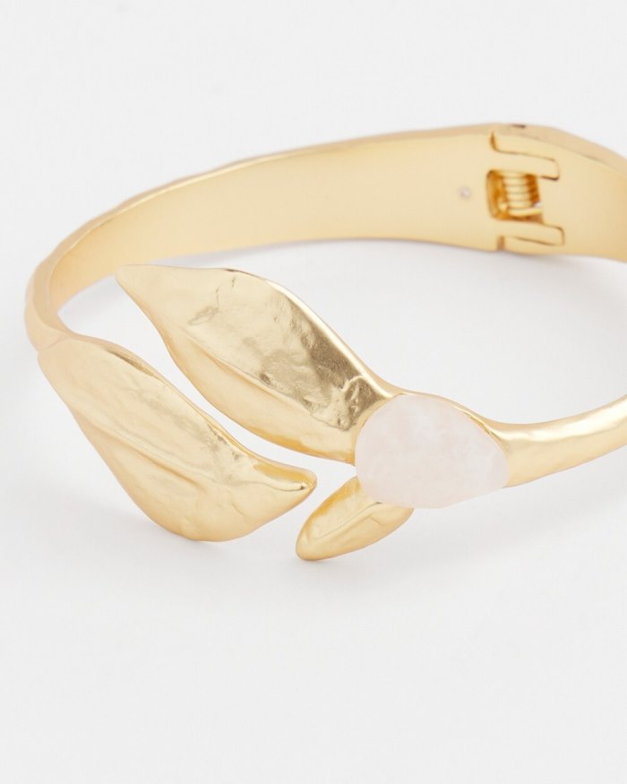 Chicos Leaf Hinge Bracelet - Gold