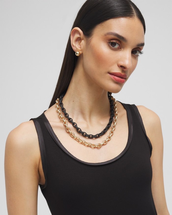 Chicos MagneticMix Black Matte Necklace - Black