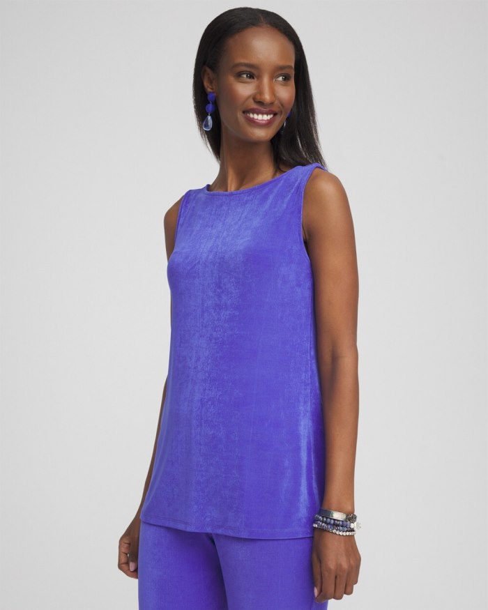 Chicos Travelers Side Slit Tank - Purple Nightshade