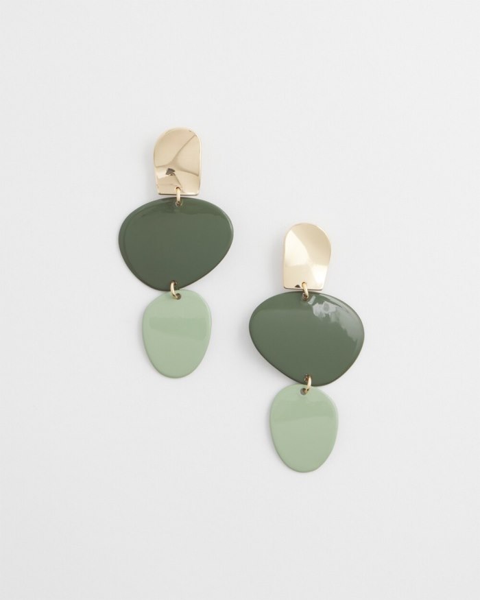 Chicos Linear Drop Earrings - Olive