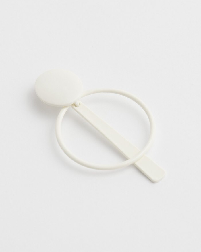 Chicos White Clip-on Drop Hoops - White